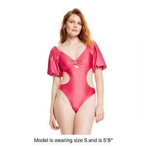 Fe Noel x Target metallic puff sleeve cut out